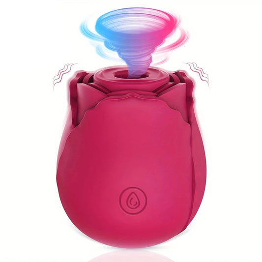 Premium Rose-Shaped Vacuum Stimulator for Women - Oral and Nipple Clitoral Suction Device for Adult Pleasure