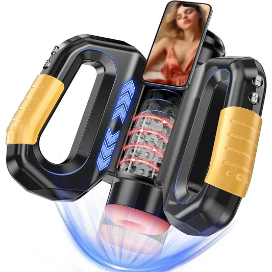 Male Masturbator Automatic Retractable Rotating Masturbation Cup Flirting Real Vagina Sex Games Male Erotic Toys